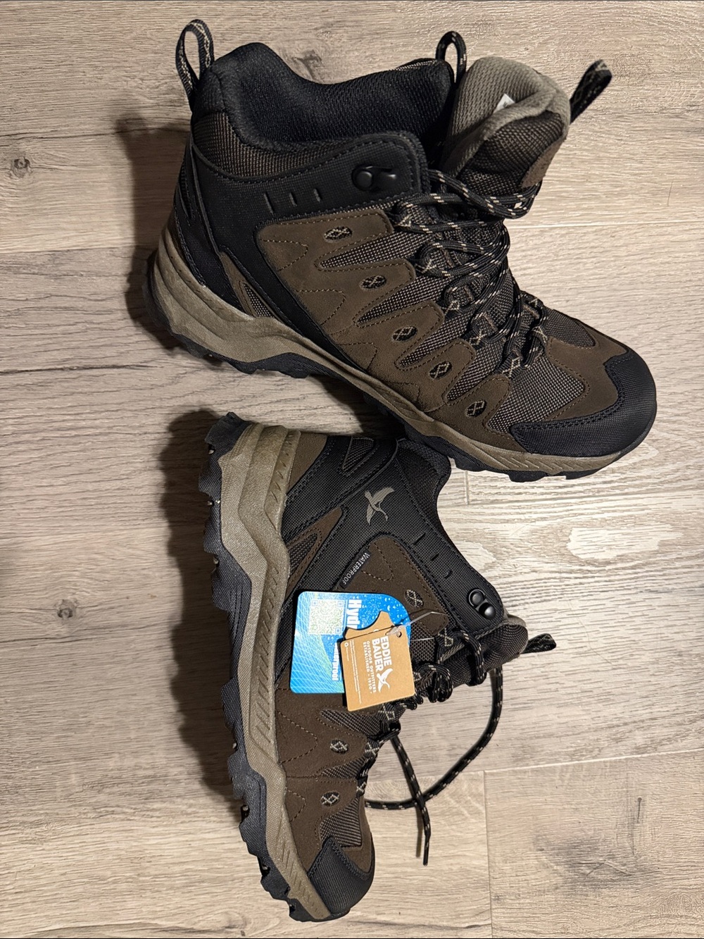 Eddie Bauer Waterproof Brown and Black Hiking Boots